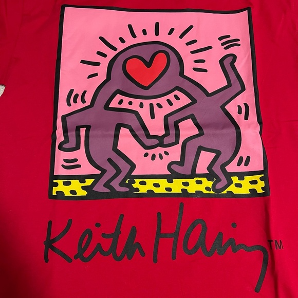 BNWT NEW Peace Collective x Keith Haring red t-shirt medium limited HTF - Picture 3 of 11